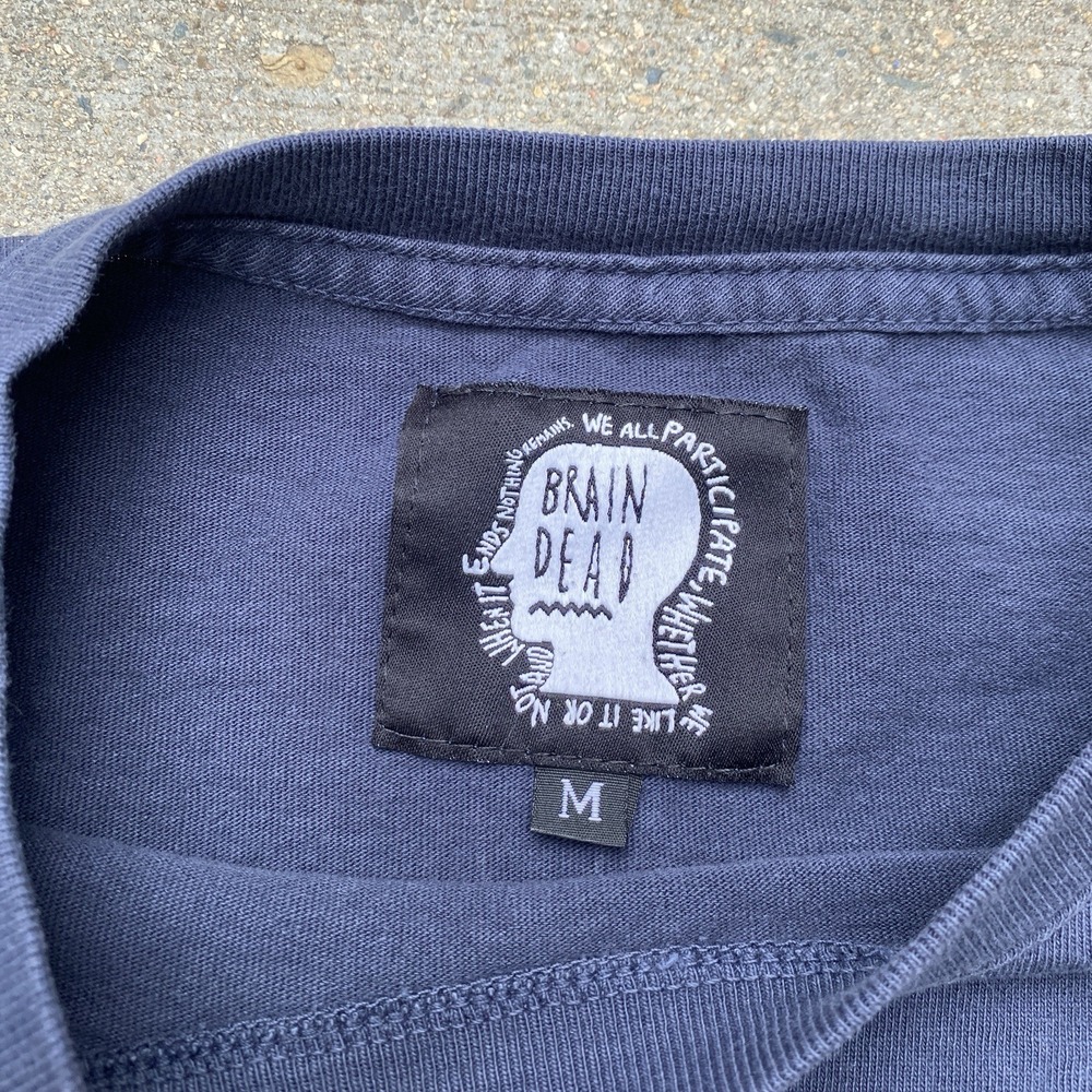 Brain Dead Long Sleeve Tee Shirt Medium Area Navy Blue Rare Graphic - Picture 4 of 10